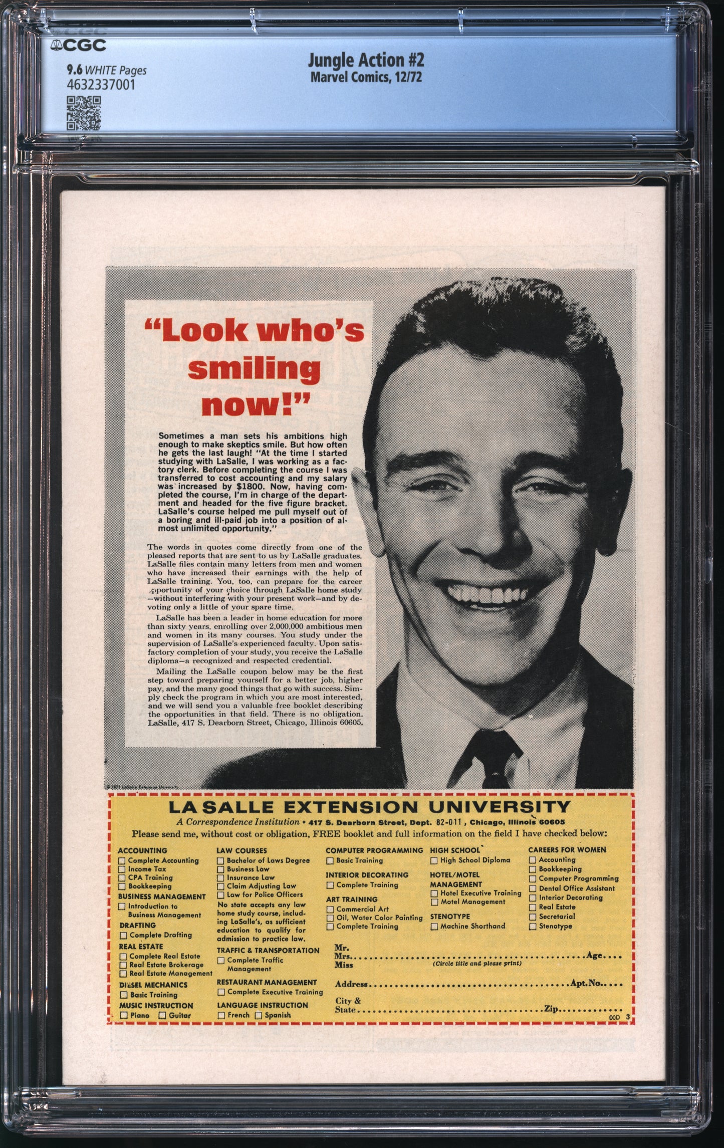Marvel Comics Jungle Action #2 12/72 CGC 9.6 White Pages