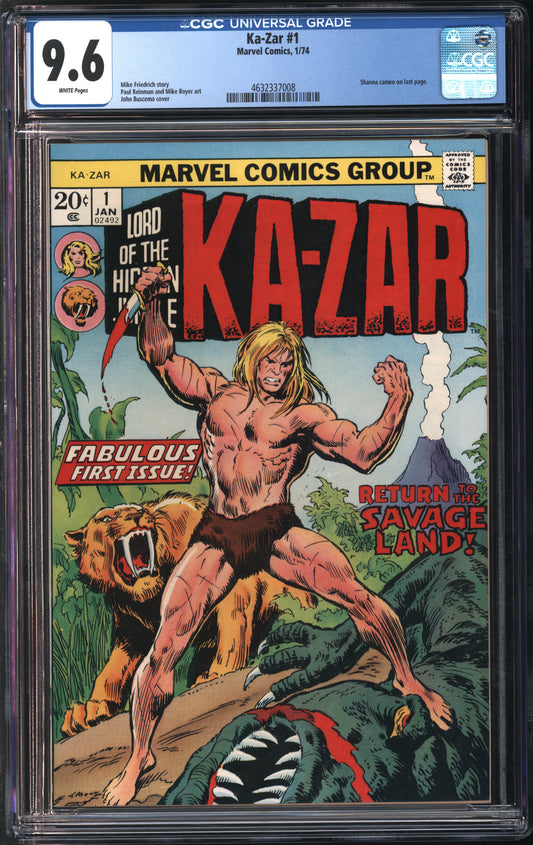 Marvel Comics Ka-Zar #1 1/74 FANTAST CGC 9.6 White Pages