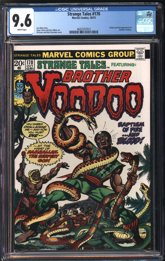 Marvel Comics Strange Tales #170 10/73 FANTAST CGC 9.6 White Pages