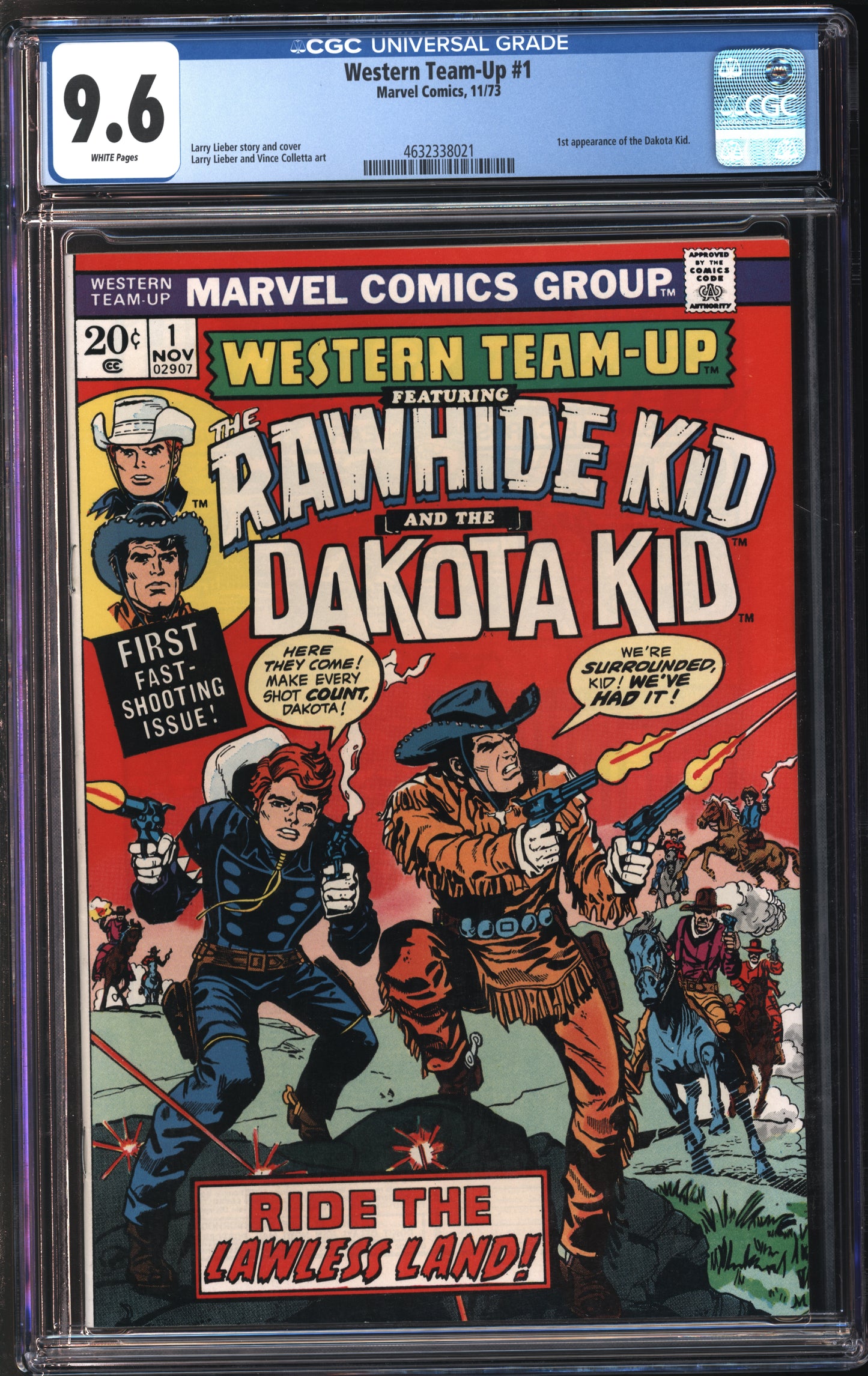 Marvel Comics Western Team-Up #1 11/73 CGC 9.6 White Pages