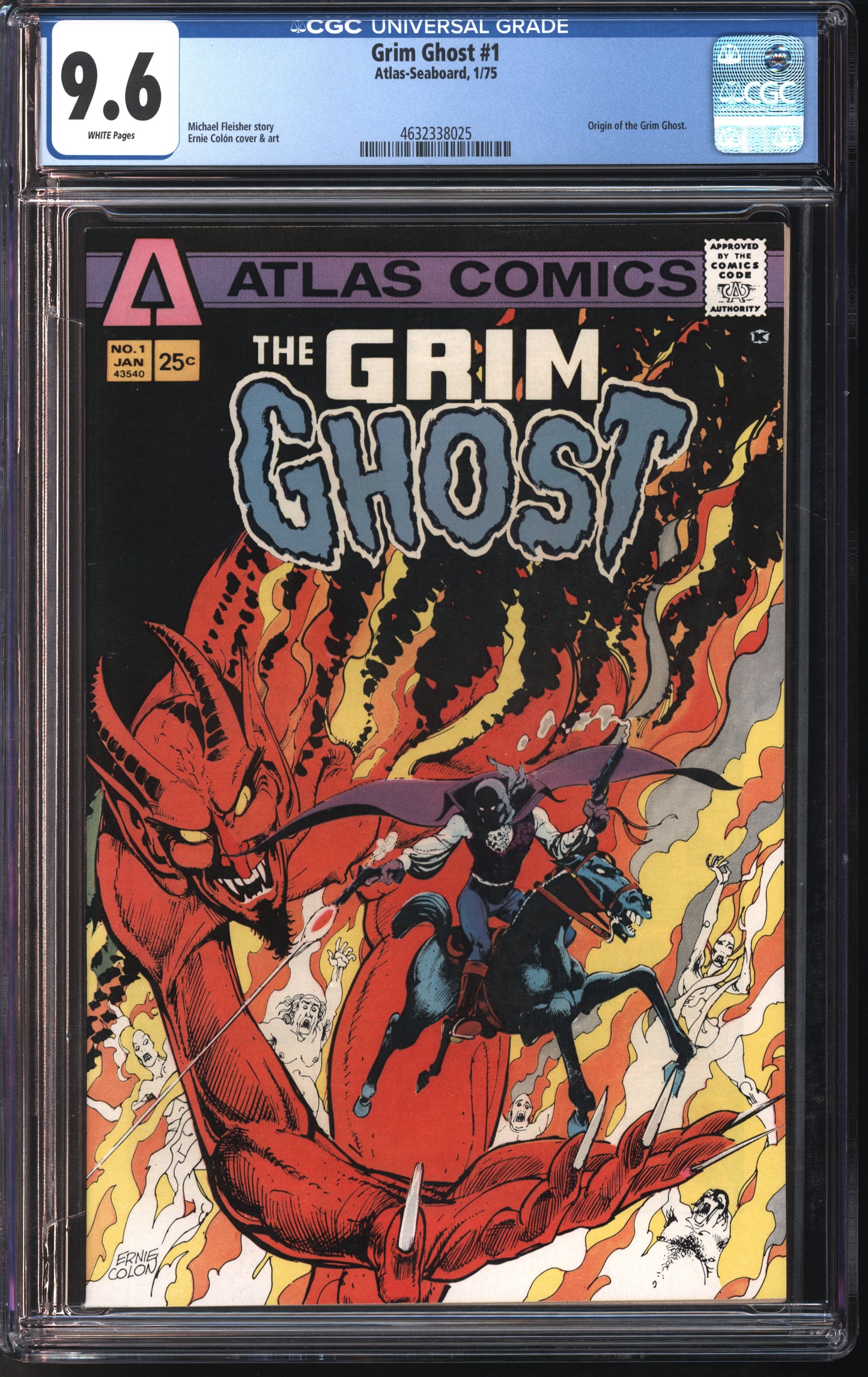 Atlas-Seaboard Grim Ghost #1 1/75 CGC 9.6 White Pages