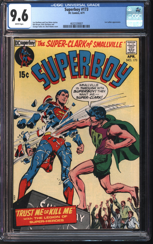 D.C. Comics Superboy #173 4/71 CGC 9.6 White Pages