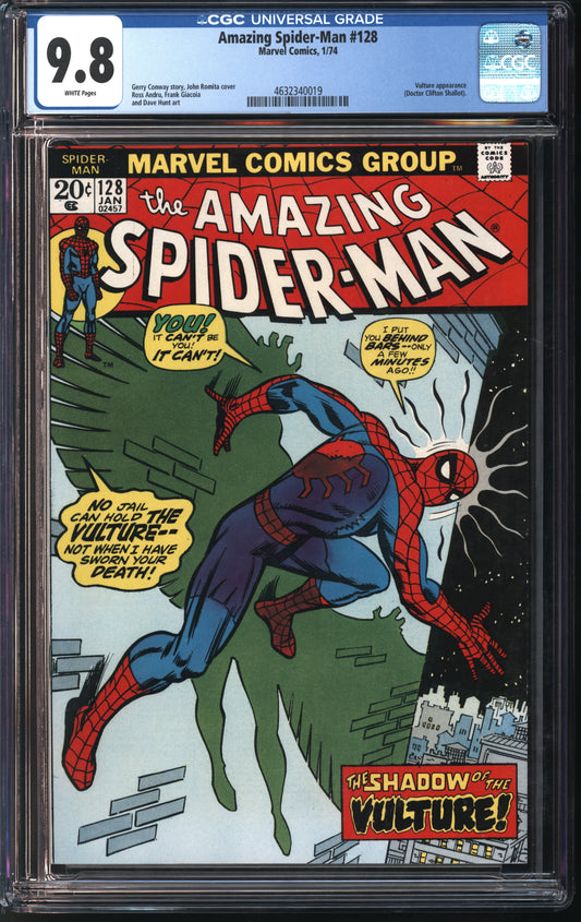 Marvel Comics Amazing Spider-Man #128 1/74 CGC 9.8 White Pages