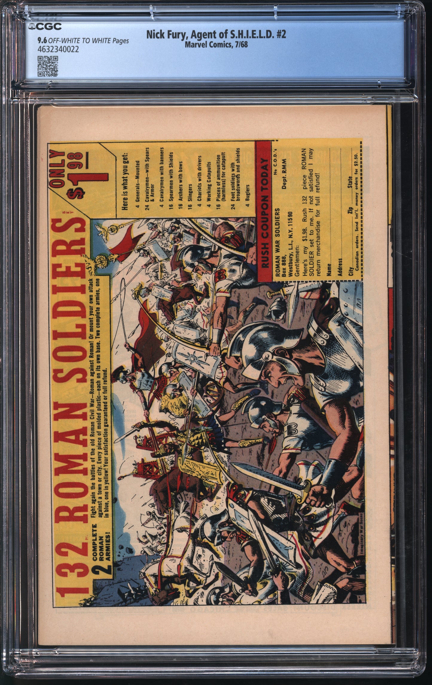 Marvel Comics Nick Fury, Agent of S.H.I.E.L.D #2 7/68 CGC 9.6 Off-White to White Pages
