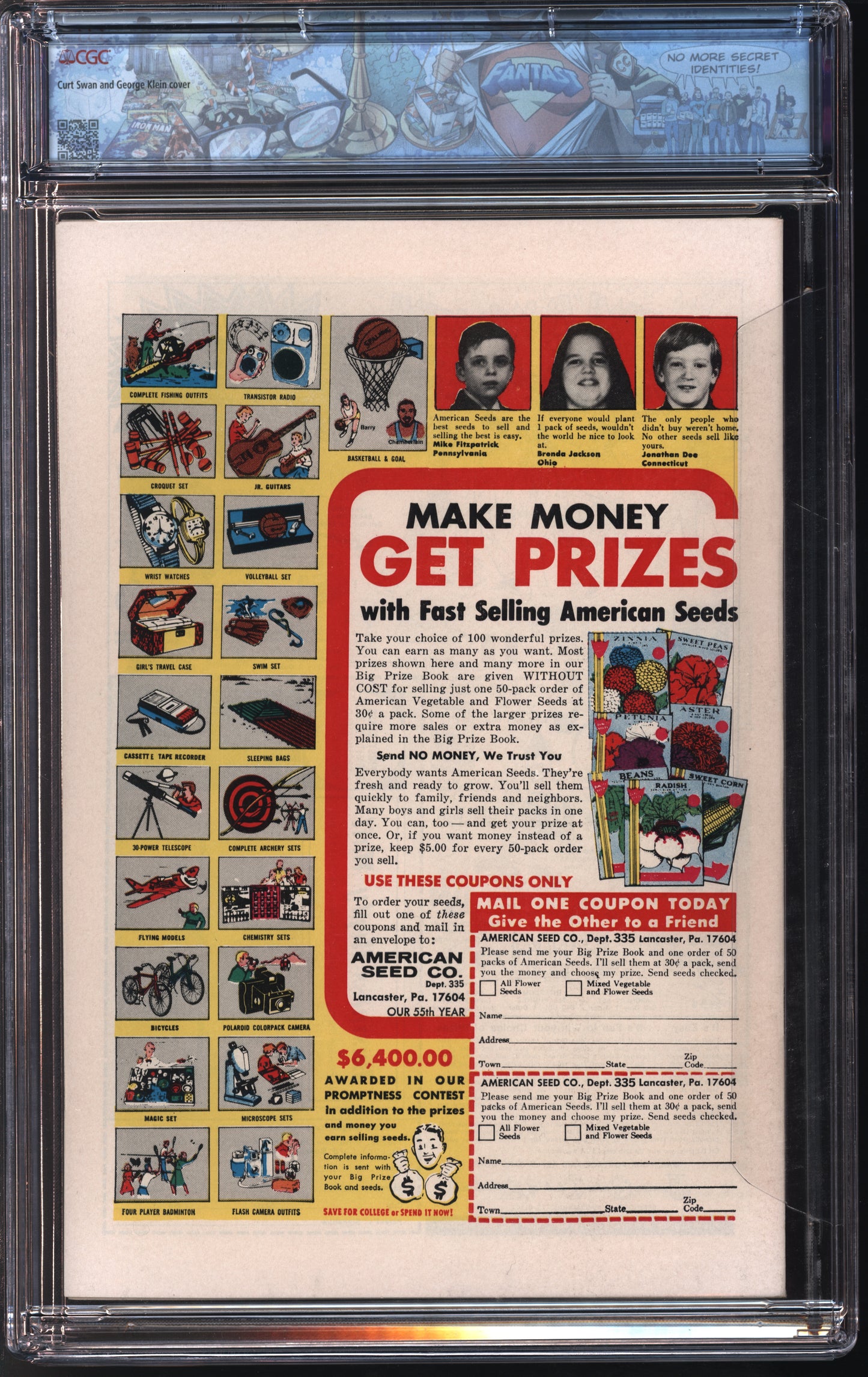 D.C. Comics Legion of Super-Heroes #3 4-5/73 FANTAST CGC 9.8 White Pages