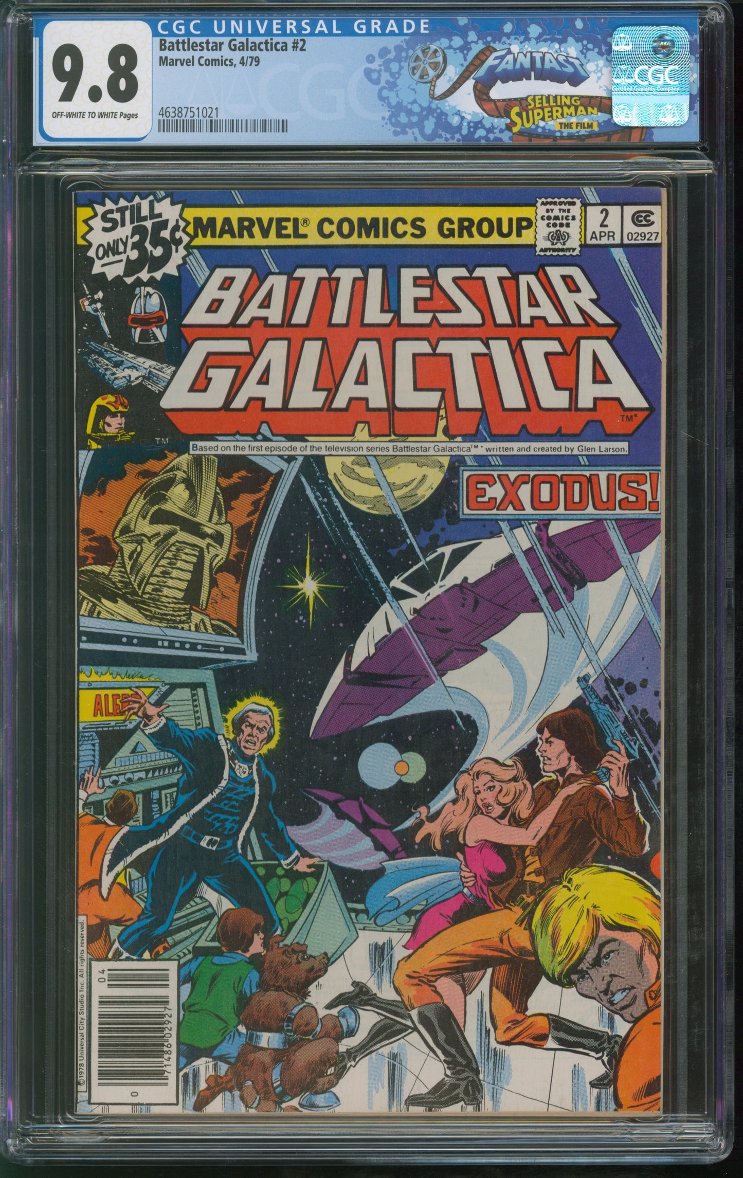 Marvel Comics Battlestar Galactica #2 4/79 FANTAST CGC 9.8 Off-White to White Pages