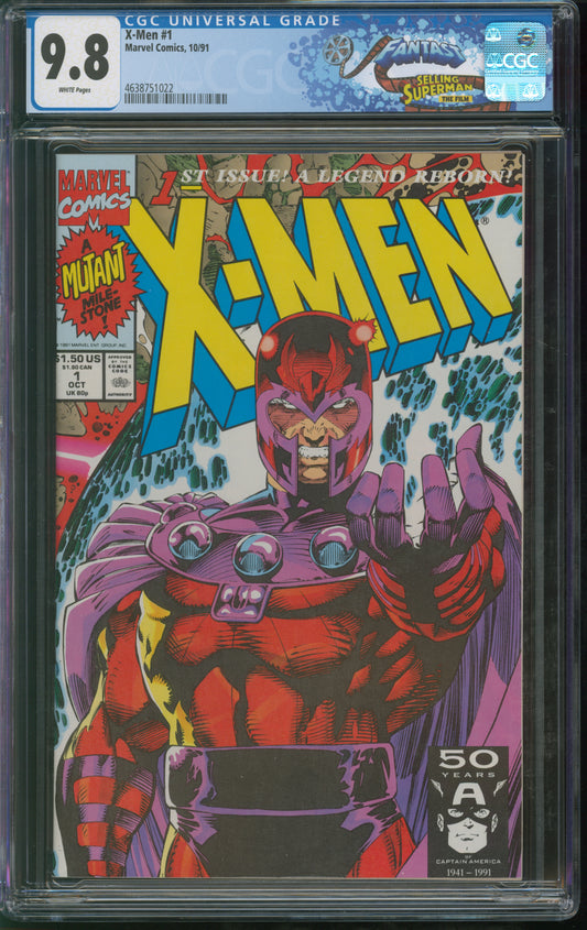 Marvel Comics X-Men #1 10/91 FANTAST CGC 9.8 White Pages