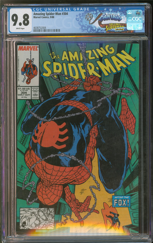 Marvel Comics Amazing Spider-Man #304 9/88 FANTAST CGC 9.8 White Pages