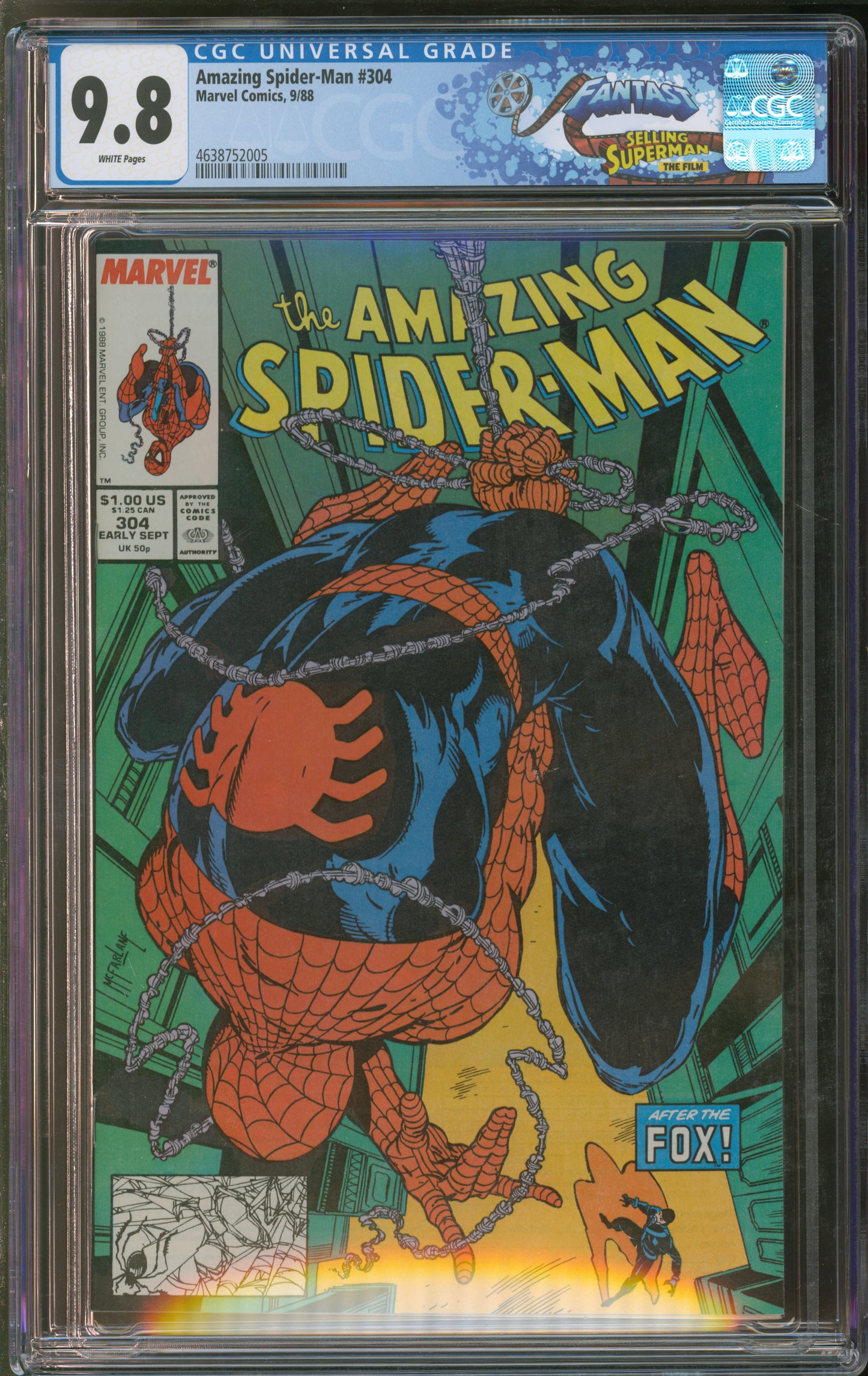 Marvel Comics Amazing Spider-Man #304 9/88 FANTAST CGC 9.8 White Pages