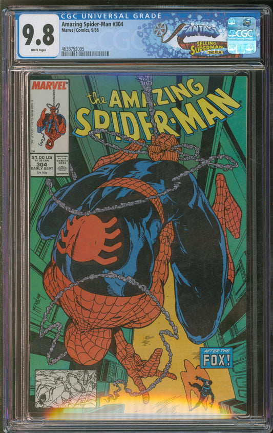 Marvel Comics Amazing Spider-Man #304 9/88 FANTAST CGC 9.8 White Pages