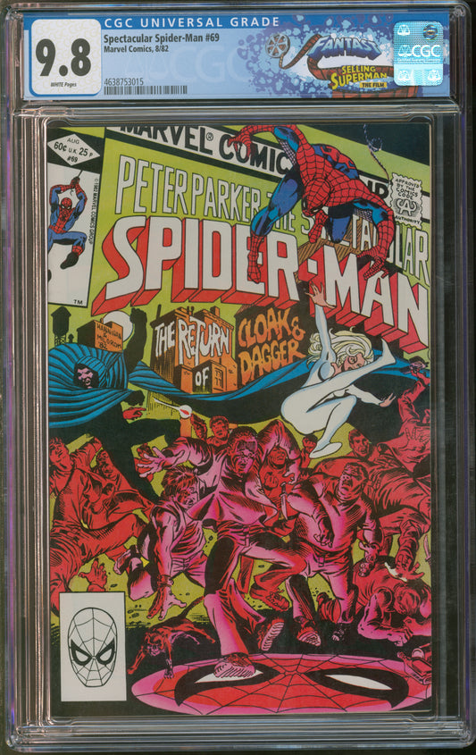 Marvel Comics Spectacular Spider-Man #69 8/82 FANTAST CGC 9.8 White Pages