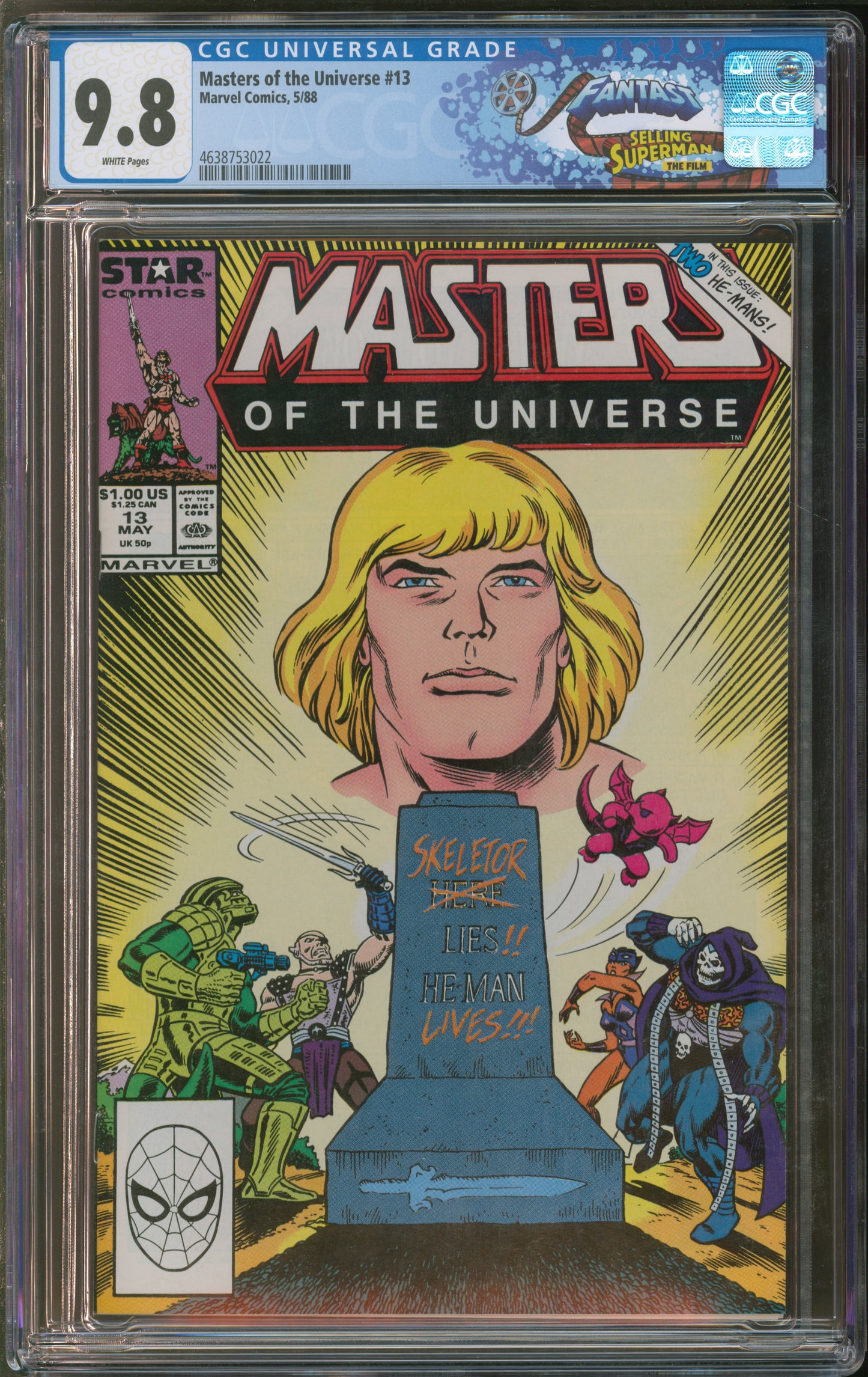 Marvel Comics Masters of the Universe #13 5/88 FANTAST CGC 9.8 White Pages