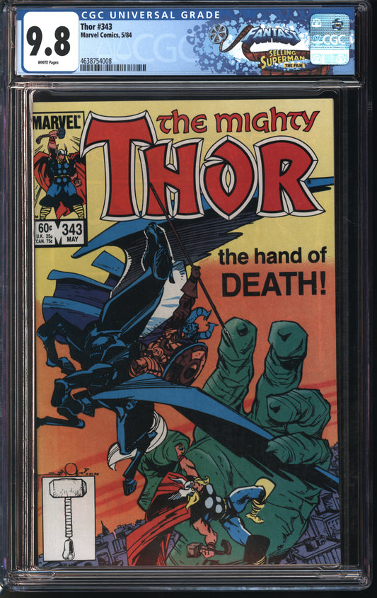 Marvel Comics Thor #343 5/84 FANTAST CGC 9.8 White Pages