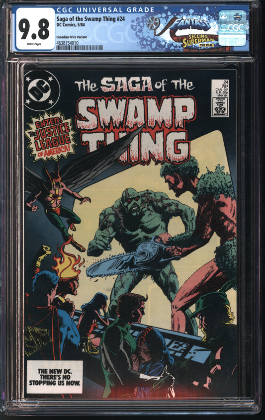 D.C. Comics Saga of the Swamp Thing #24 5/84 FANTAST CGC 9.8 Canadian Price Variant White Pages