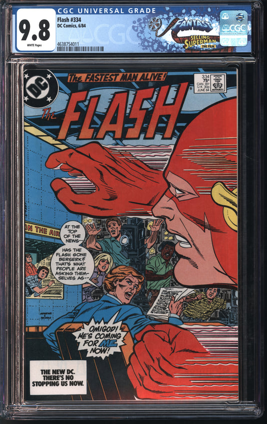 D.C. Comics Flash #334 6/84 FANTAST CGC 9.8 White Pages