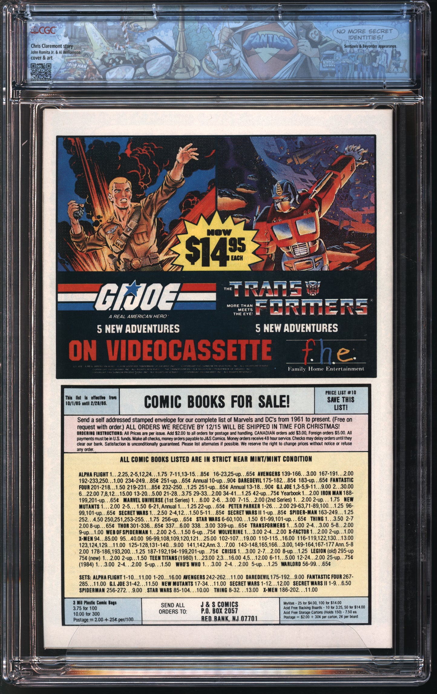 Marvel Comics Uncanny X-Men #202 2/86 FANTAST CGC 9.8 White Pages