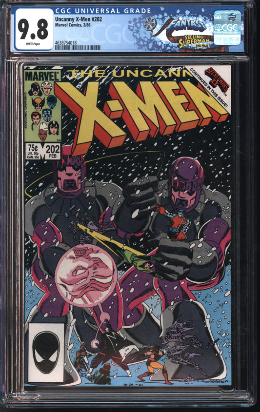 Marvel Comics Uncanny X-Men #202 2/86 FANTAST CGC 9.8 White Pages