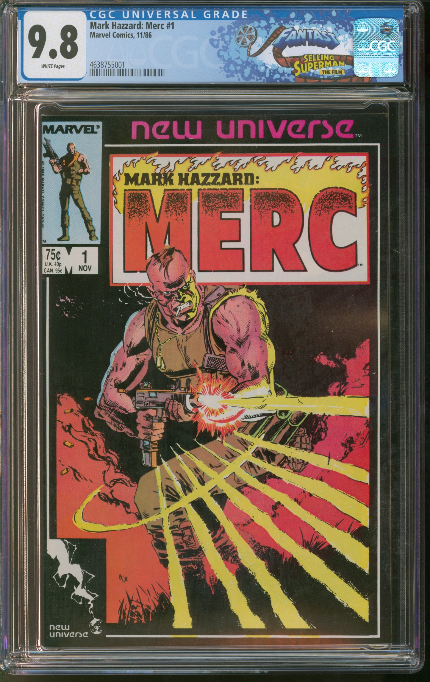 Marvel Comics Mark Hazzard: Merc #1 11/86 FANTAST CGC 9.8 White Pages
