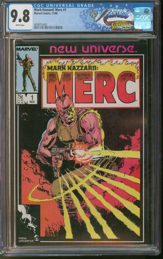 Marvel Comics Mark Hazzard: Merc #1 11/86 FANTAST CGC 9.8 White Pages