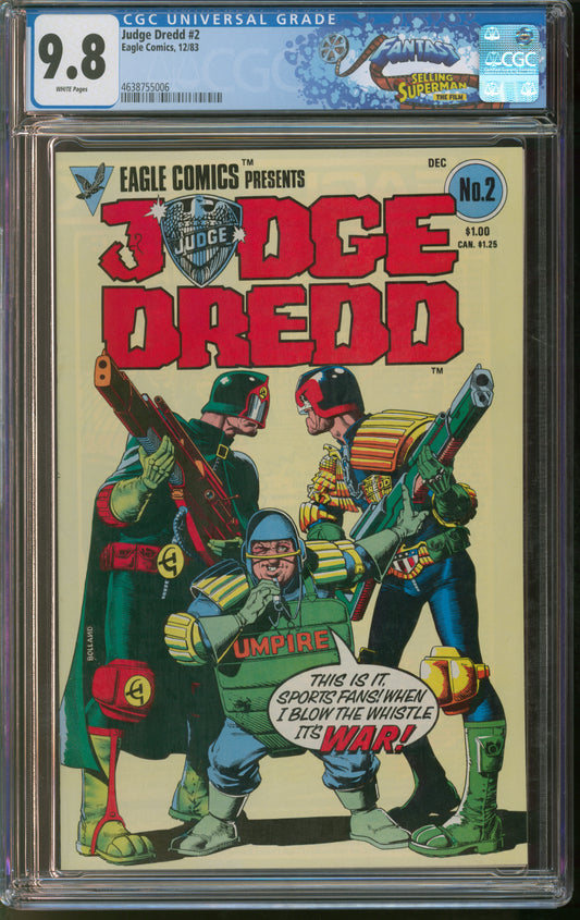 Eagle Comics Judge Dredd #2 12/83 FANTAST CGC 9.8 White Pages