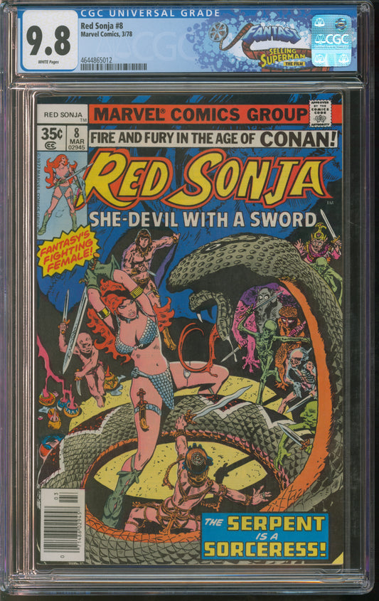 Marvel Comics Red Sonja #8 3/78 FANTAST CGC 9.8 White Pages