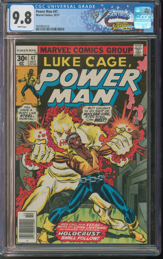 Marvel Comics Power Man #47 10/77 FANTAST CGC 9.8 White Pages
