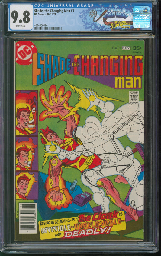 D.C. Comics Shade, the Changing Man #3 10-11/77 FANTAST CGC 9.8 White Pages