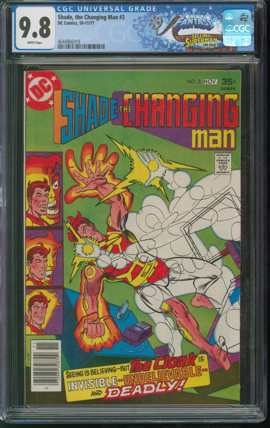 D.C. Comics Shade, the Changing Man #3 10-11/77 FANTAST CGC 9.8 White Pages