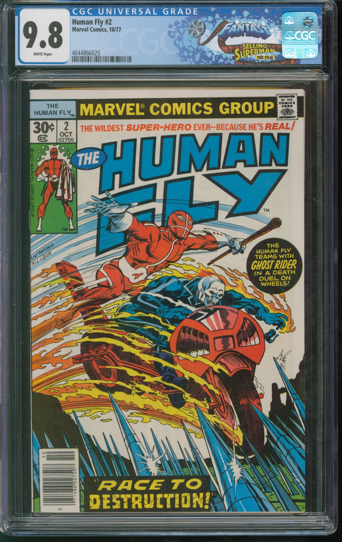 Marvel Comics Human Fly #2 10/77 FANTAST CGC 9.8 White Pages