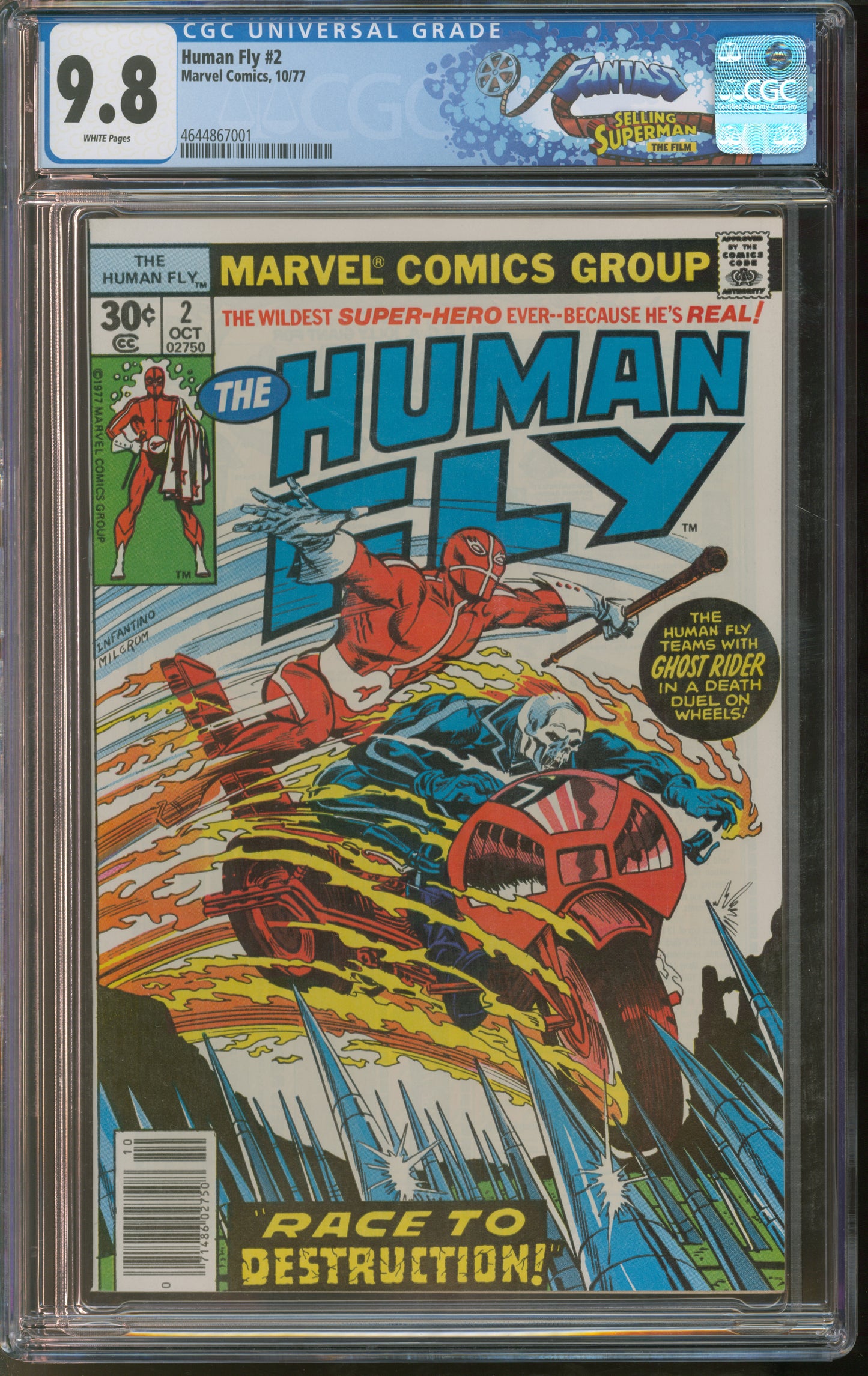 Marvel Comics Human Fly #2 10/77 FANTAST CGC 9.8 White Pages
