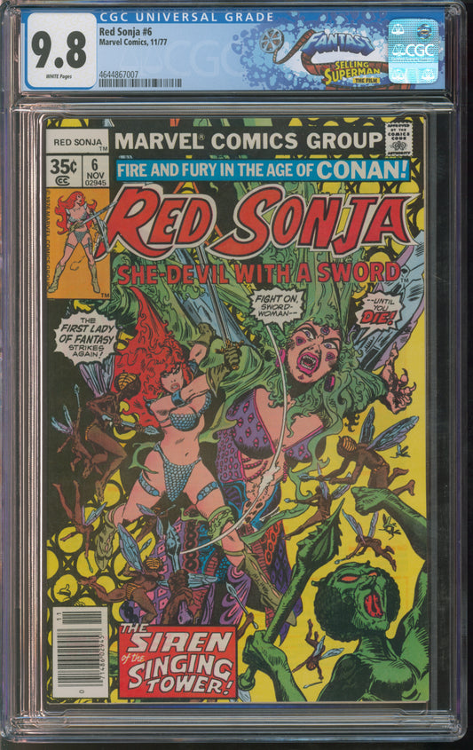 Marvel Comics Red Sonja #6 11/77 FANTAST CGC 9.8 White Pages