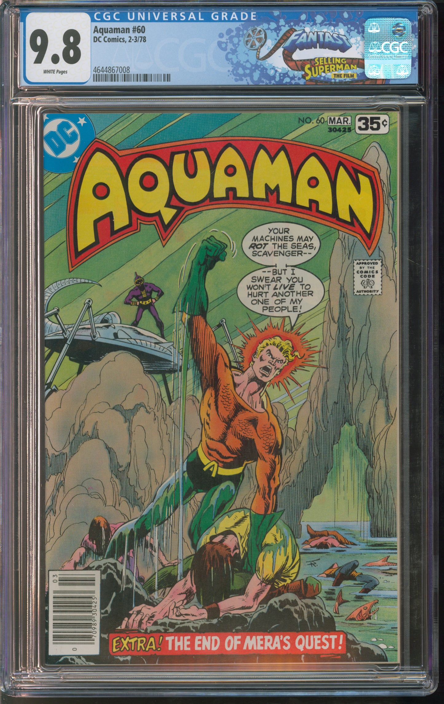 D.C. Comics Aquaman #60 2-3/78 FANTAST CGC 9.8 White Pages