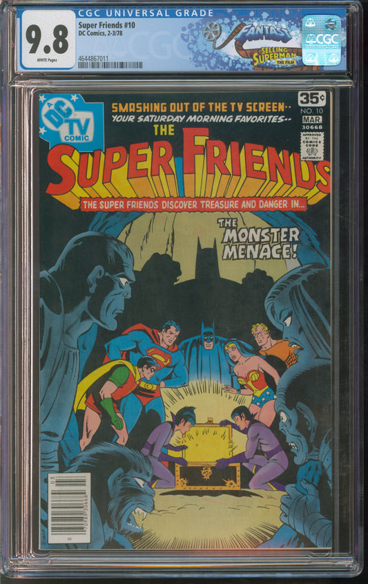 D.C. Comics Super Friends #10 2-3/78 FANTAST CGC 9.8 White Pages