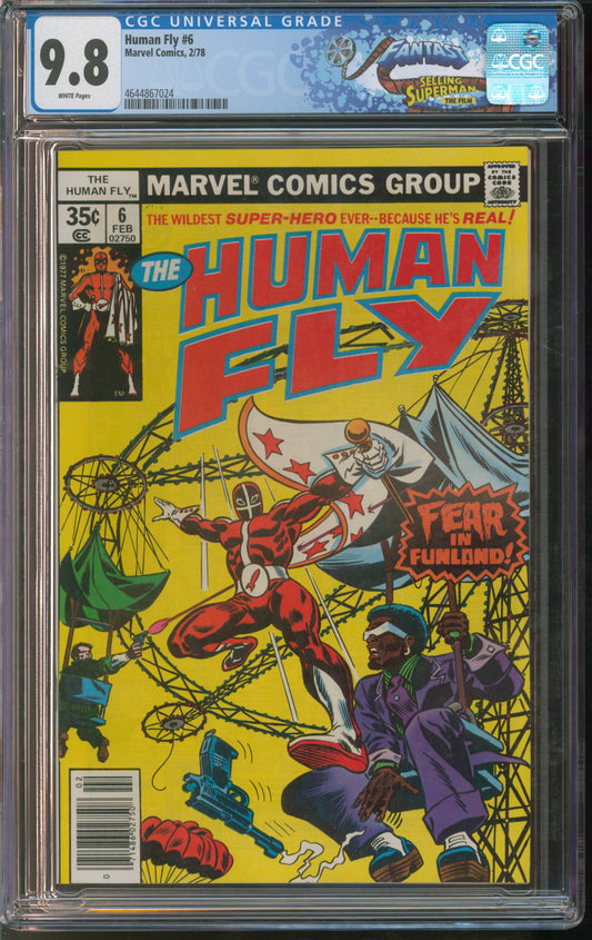 Marvel Comics Human Fly #6 2/78 FANTAST CGC 9.8 White Pages