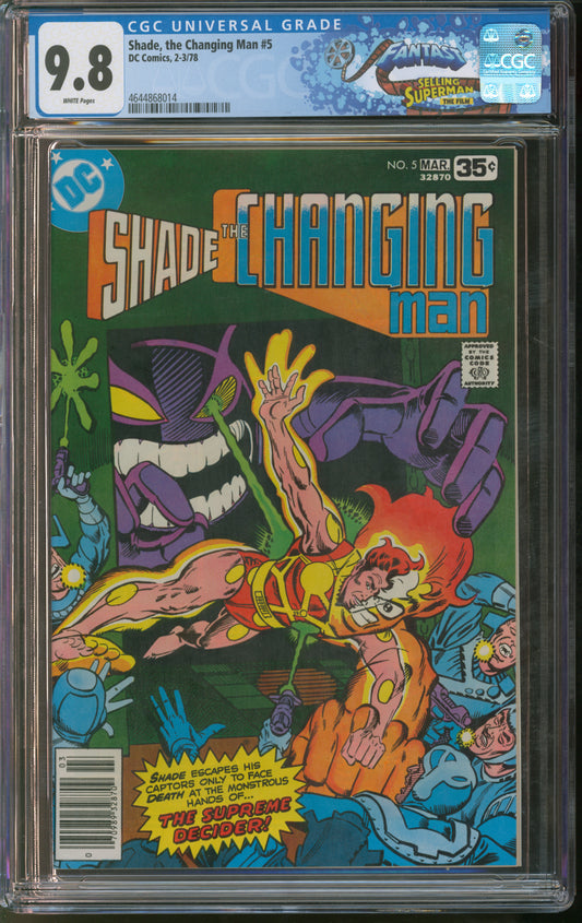 D.C. Comics Shade, the Changing Man #5 2-3/78 FANTAST CGC 9.8 White Pages