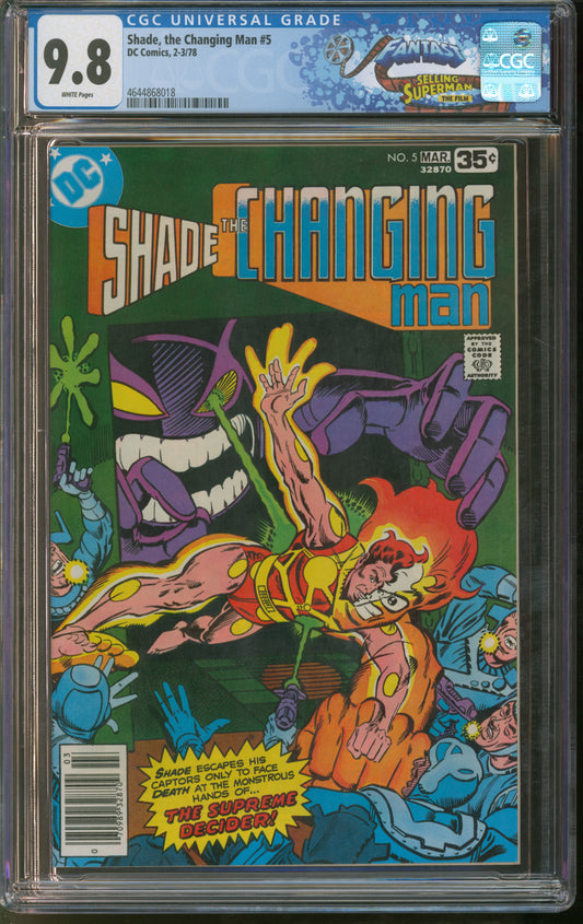 D.C. Comics Shade, the Changing Man #5 2-3/78 FANTAST CGC 9.8 White Pages
