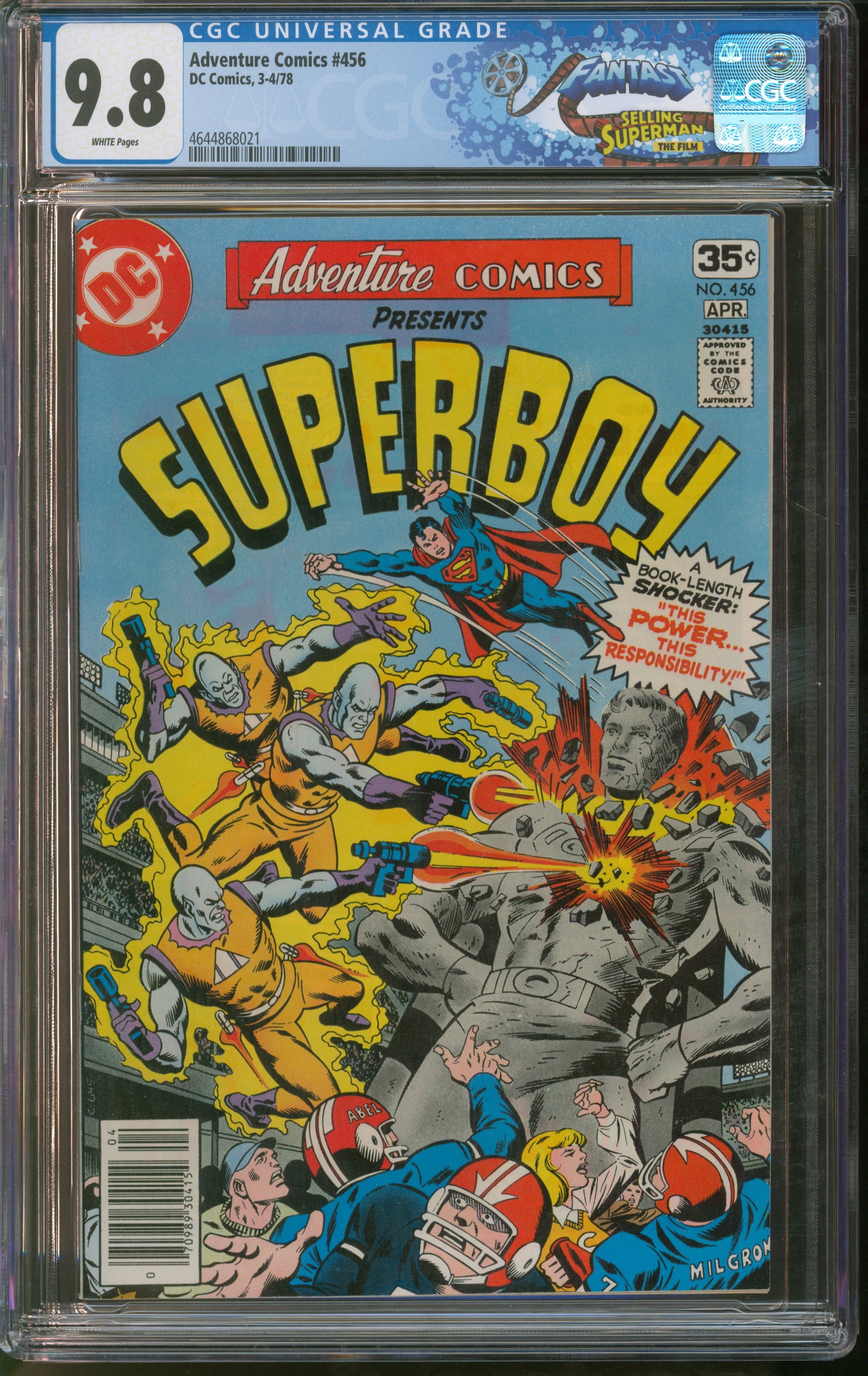 D.C. Comics Adventure Comics #456 3/78 FANTAST CGC 9.8 White Pages