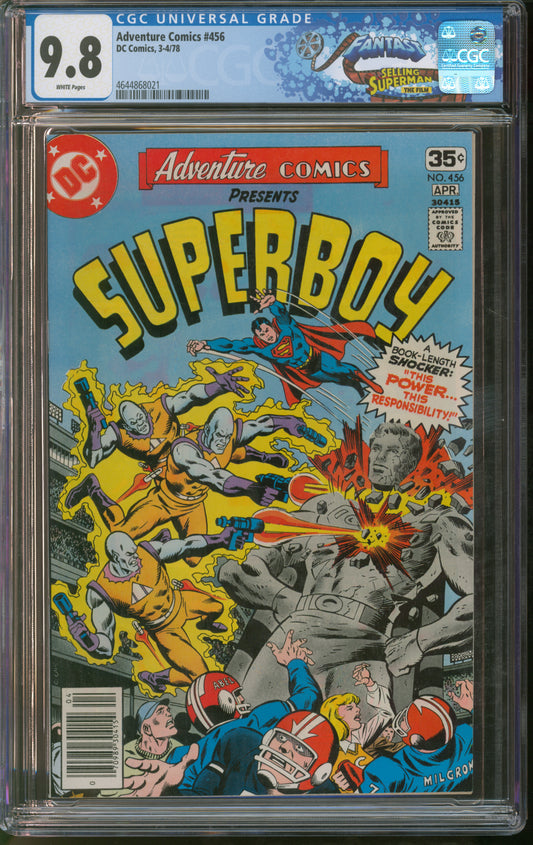 D.C. Comics Adventure Comics #456 3/78 FANTAST CGC 9.8 White Pages