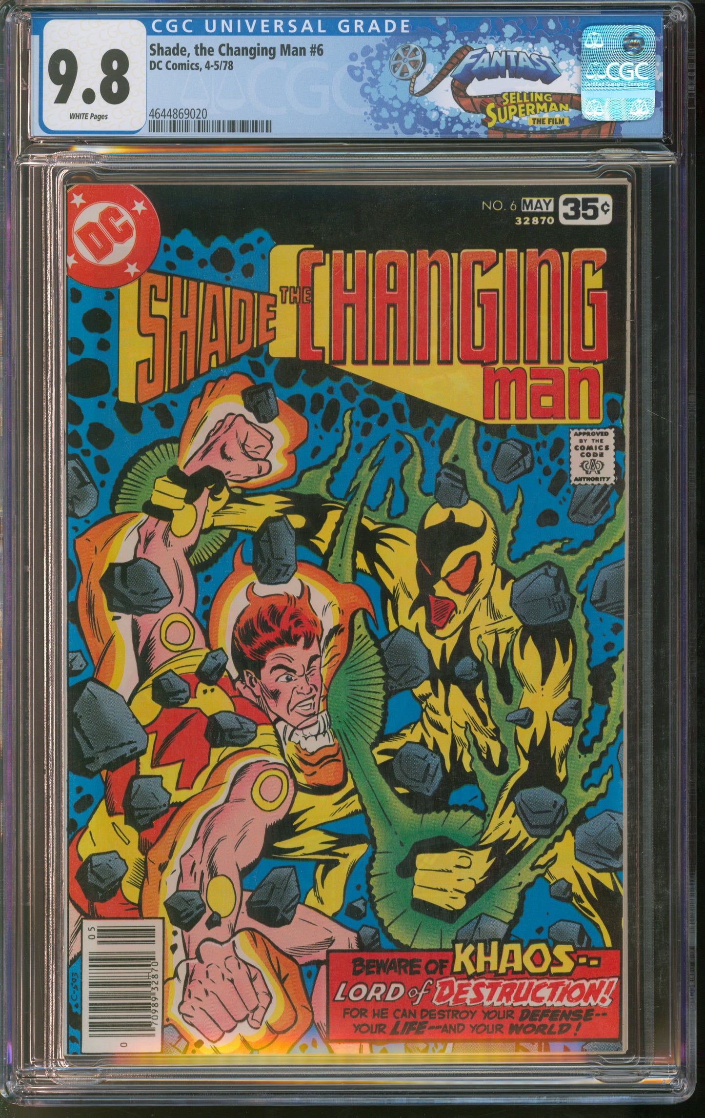 D.C. Comics Shade, the Changing Man #6 4-5/78 FANTAST CGC 9.8 White Pages