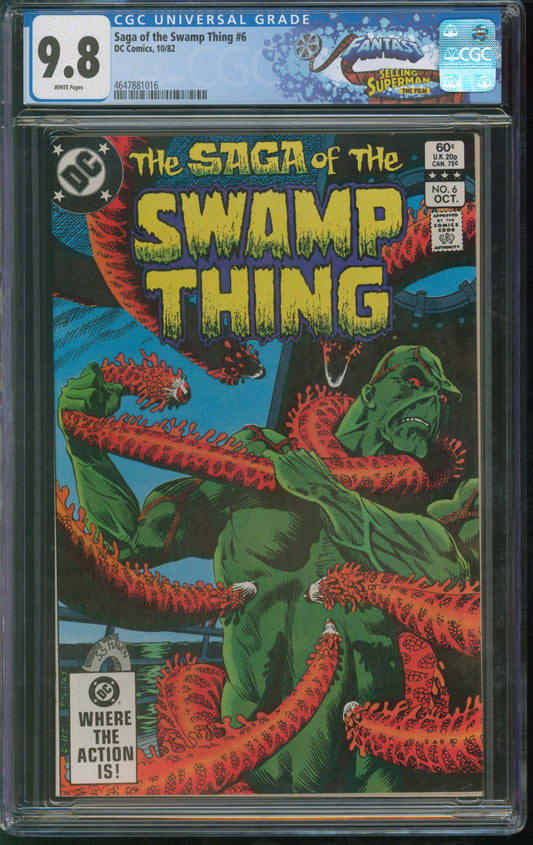 D.C. Comics Saga of the Swamp Thing #6 10/82 FANTAST CGC 9.8 White Pages