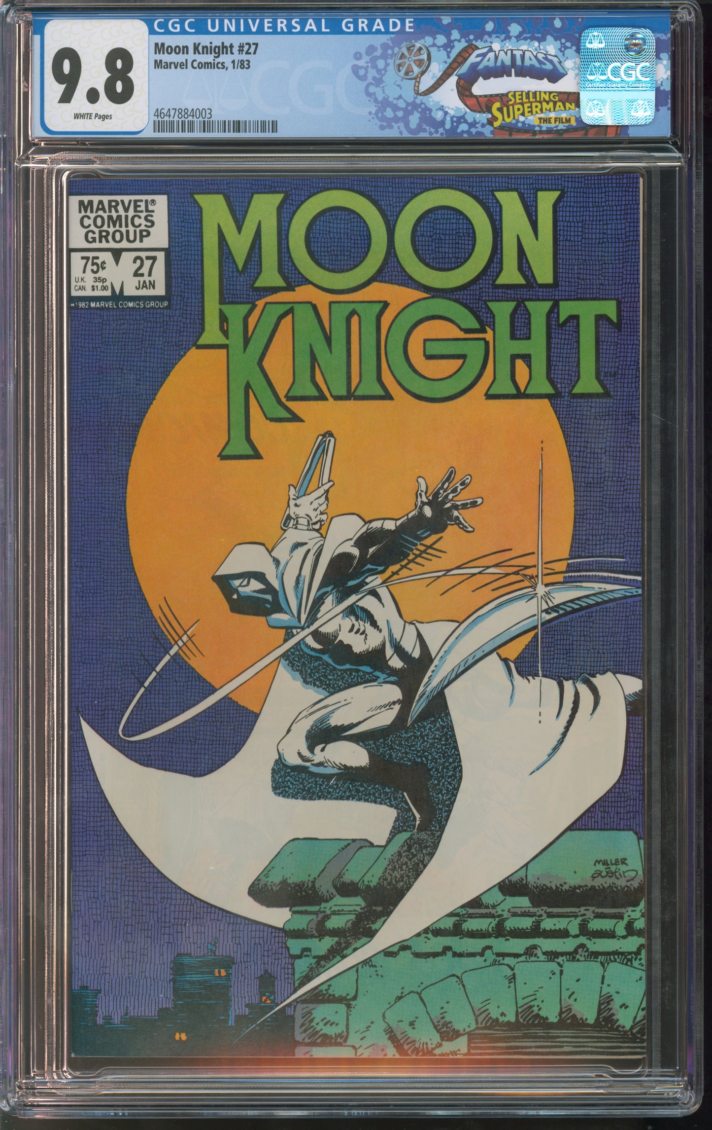 Marvel Comics Moon Knight #27 1/83 CGC FANTAST 9.8 White Pages