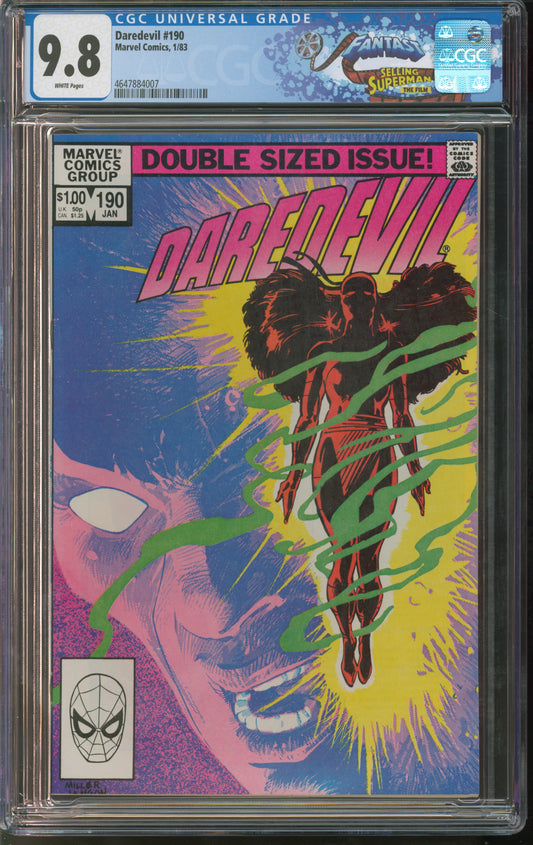 Marvel Comics Daredevil #190 1/83 CGC FANTAST 9.8 White Pages