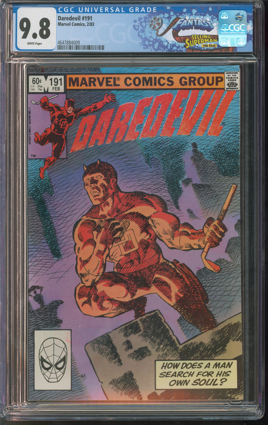 Marvel Comics Daredevil #191 2/83 CGC FANTAST 9.8 White Pages