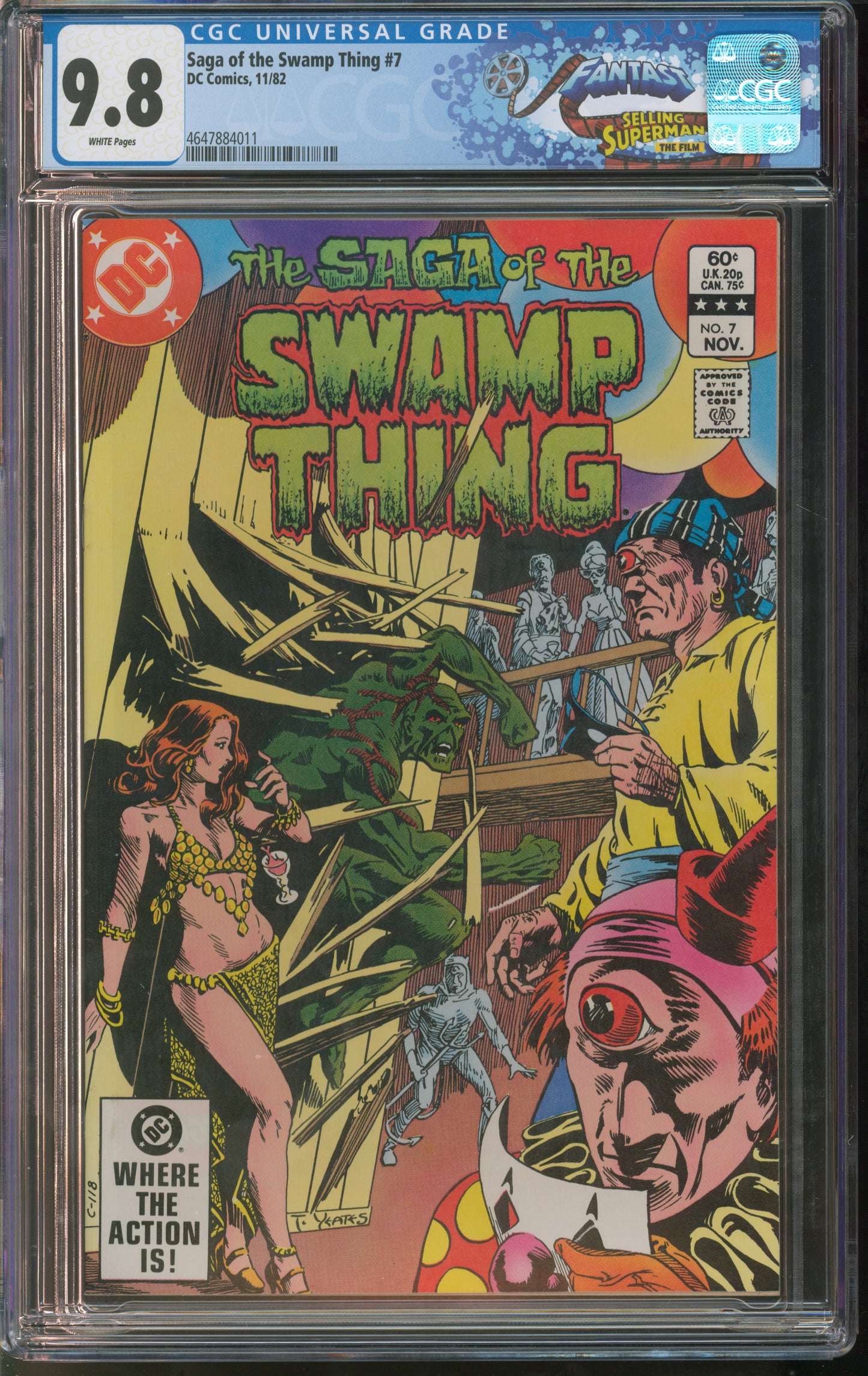 D.C. Comics Saga of the Swamp Thing #7 11/82 CGC FANTAST 9.8 White Pages