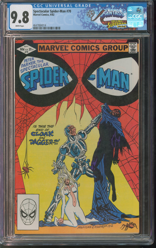 Marvel Comics Spectacular Spider-Man #70 9/82 CGC FANTAST 9.8 White Pages