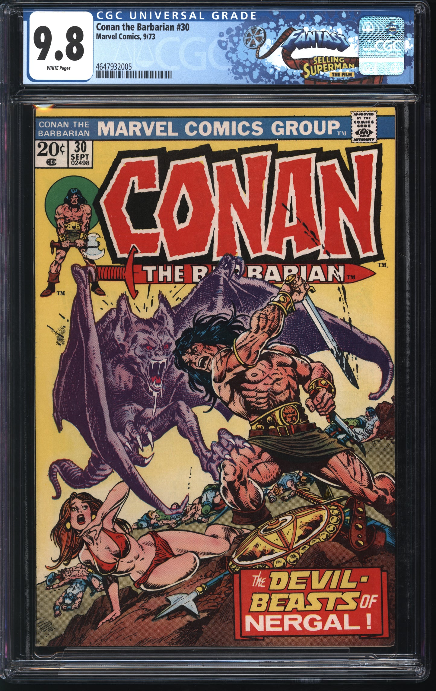 Marvel Conan the Barbarian #30 CGC FANTAST 9.8 White Pages