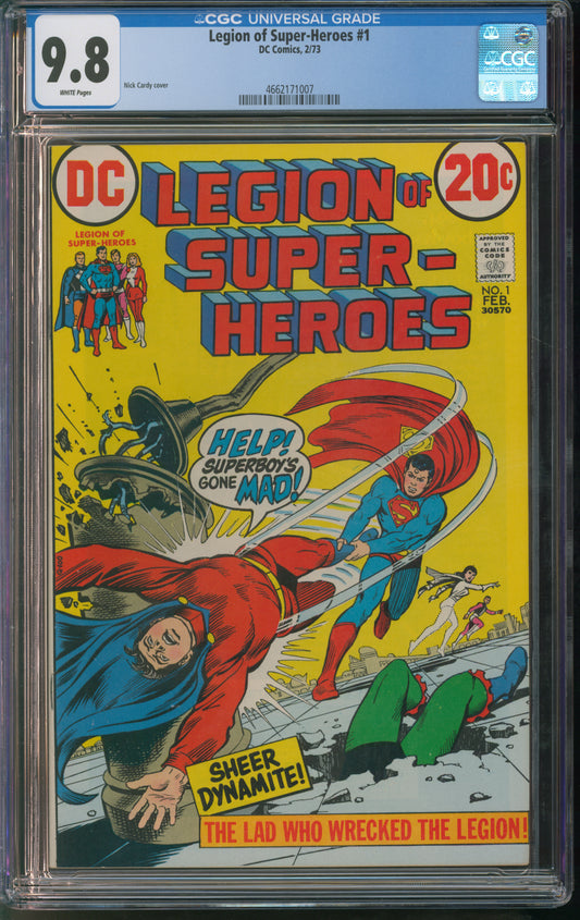 D.C. Comics Legion of Super-Heroes #1 2/73 CGC 9.8 White Pages