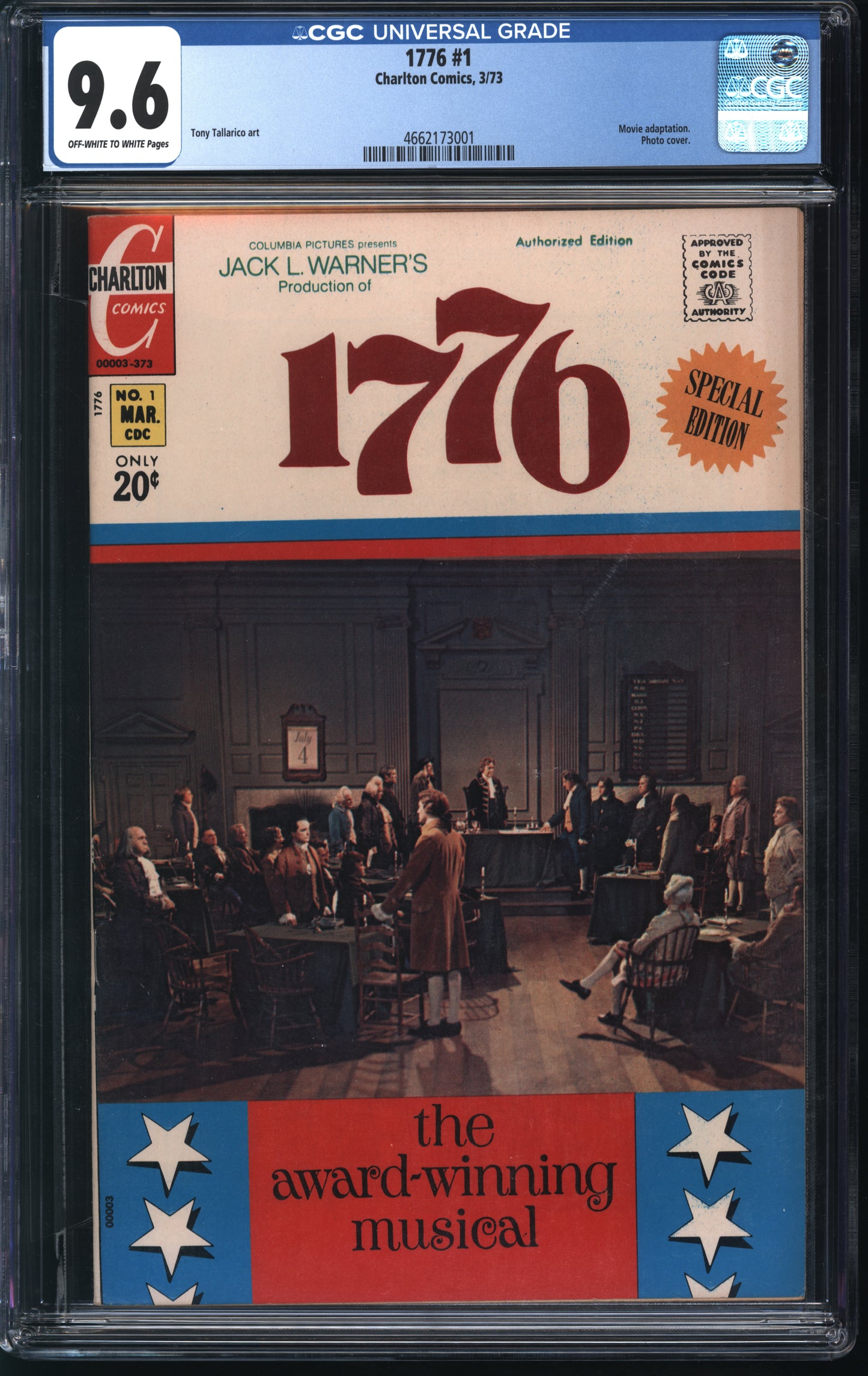 Charlton Comics 1776 #1 3/73 CGC 9.6 Off-White to White Pages