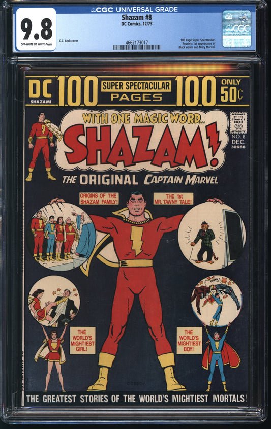 D.C. Comics Shazam! #8 12/73 CGC 9.8 Off-White to White Pages