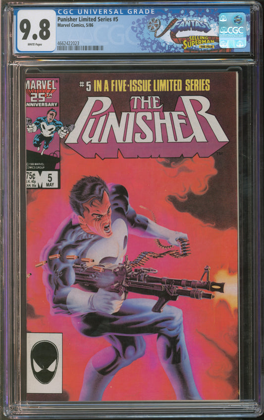 Marvel Comics Punisher Limited Series #5 5/86 FANTAST CGC 9.8 White Pages